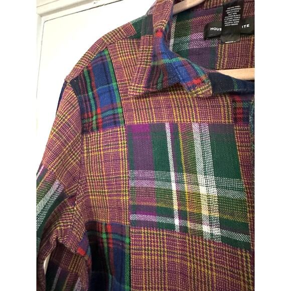 HOUSTON WHITE Target Patchwork Cottagecore Quilt-Square Flannel Shirt - Sz L - Picture 4 of 5
